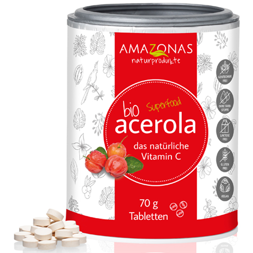 ACEROLA 100% Bio natürliches Vit.C Lutschtabletten  70 g  Lutschtabletten
