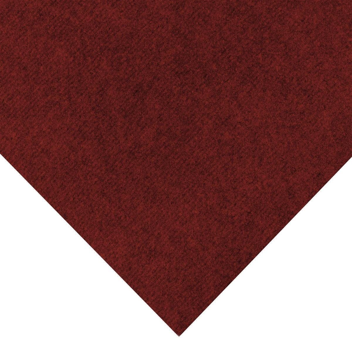 Nadelvliesteppich Rips MENORCA Meterware B1 zertifiziert- Rot - 1,00m x 1,00m, Primaflor-Ideen in Textil, rechteckig, Höhe: 2,5 mm