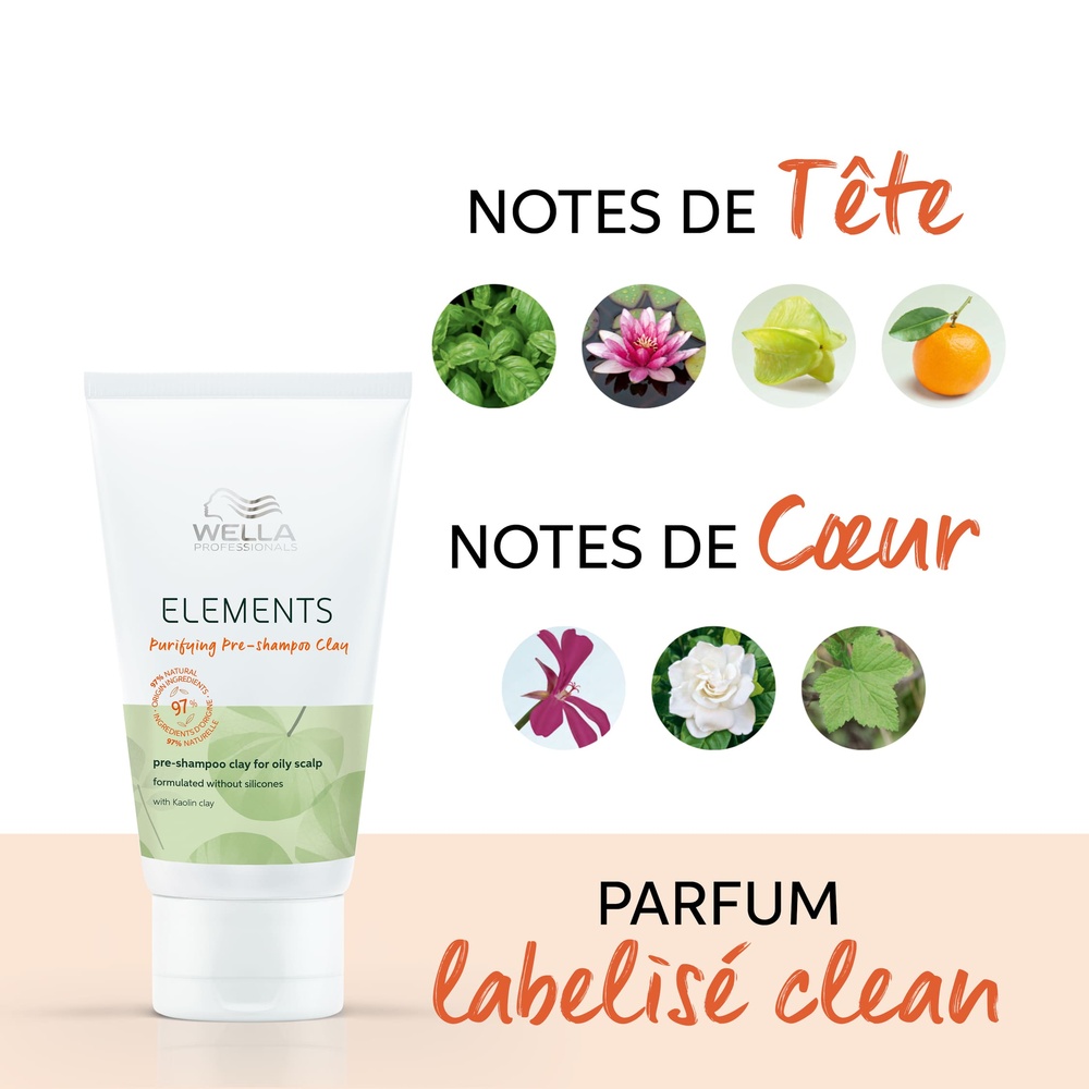 Wella Argile Pré-shampoo Purifying  Elements Masque hydratant pour tous types de cheveux