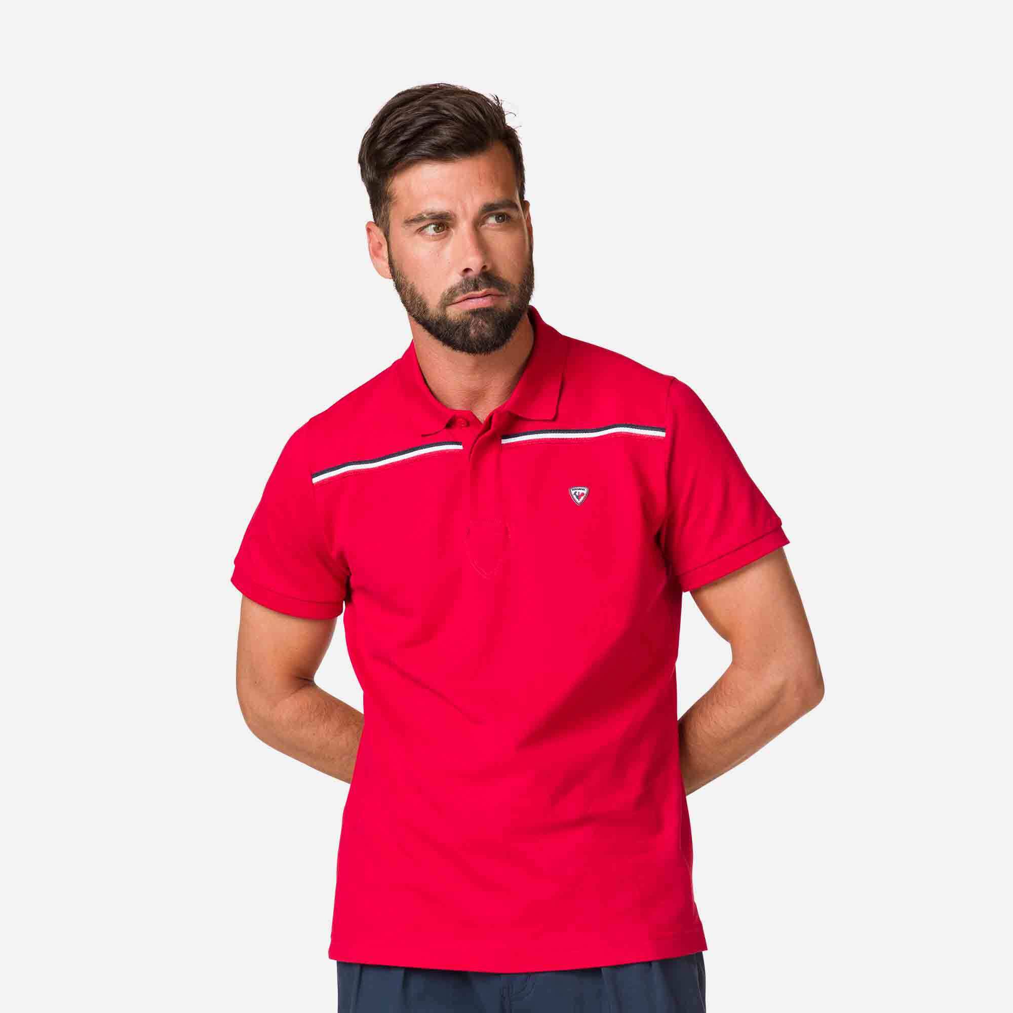 Polo logo avec rayure homme