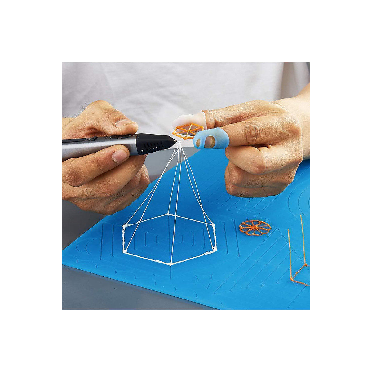 3D Stift Zeichnung Vorlage Geschenk für kinder 3D Druck Stift Silikon Pad mit Grundlegende Vorlage mit 2 Silikon Finger Kappen