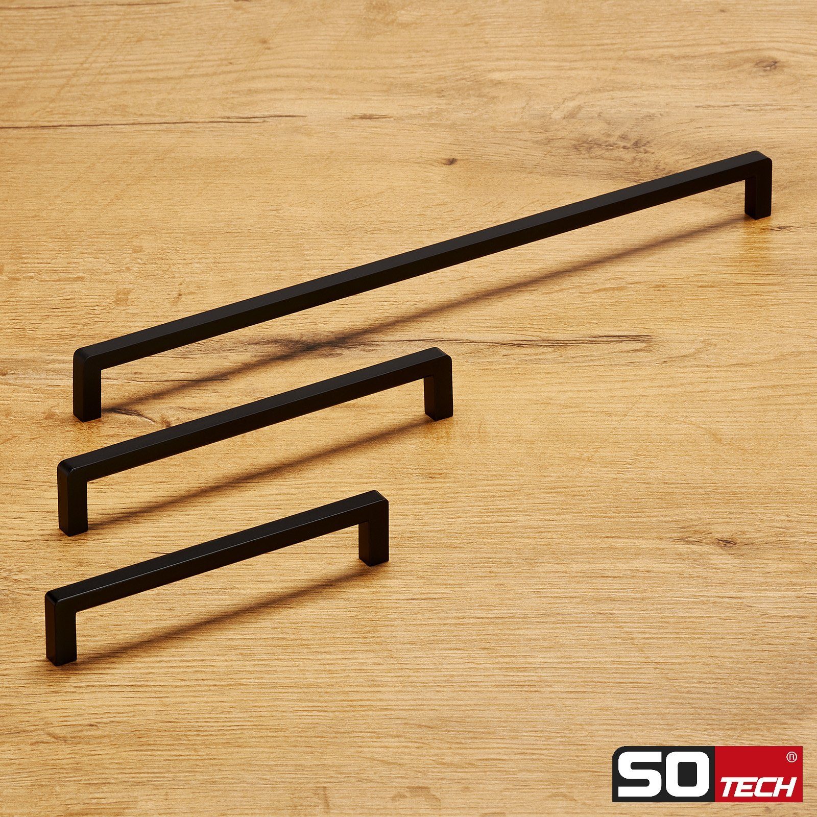 SO-TECH® Möbelgriff Bügelgriff BLACKLINE IX schwarz matt (1-St), Bohrlochabstand (BA) 128 mm