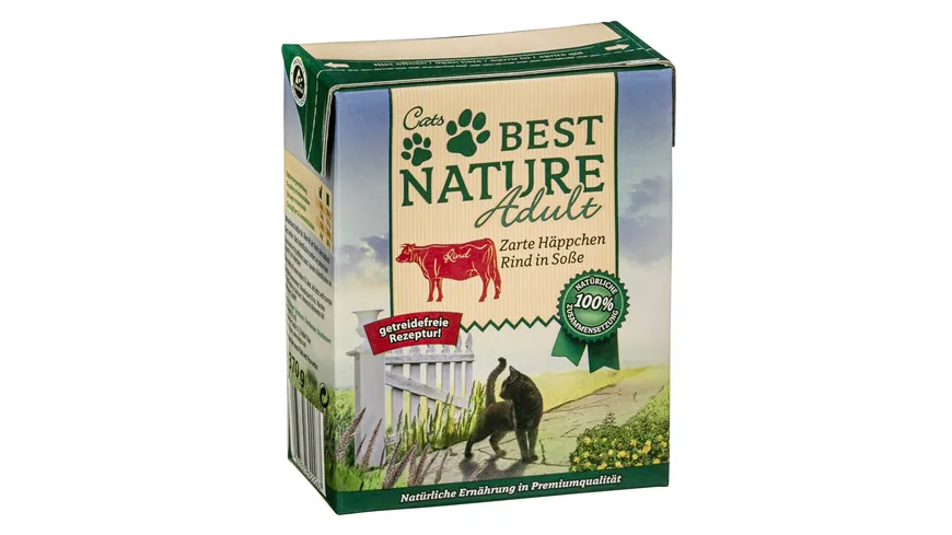 Best Nature Katzennassfutter Zarte Häppchen Rind in Soße 370 g