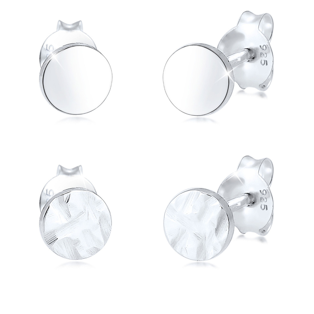 Elli Elli by Julie & Grace Boucles d'Oreilles Bouchon Battu Lisse Geo Boucles d'oreill Boucles d'oreilles