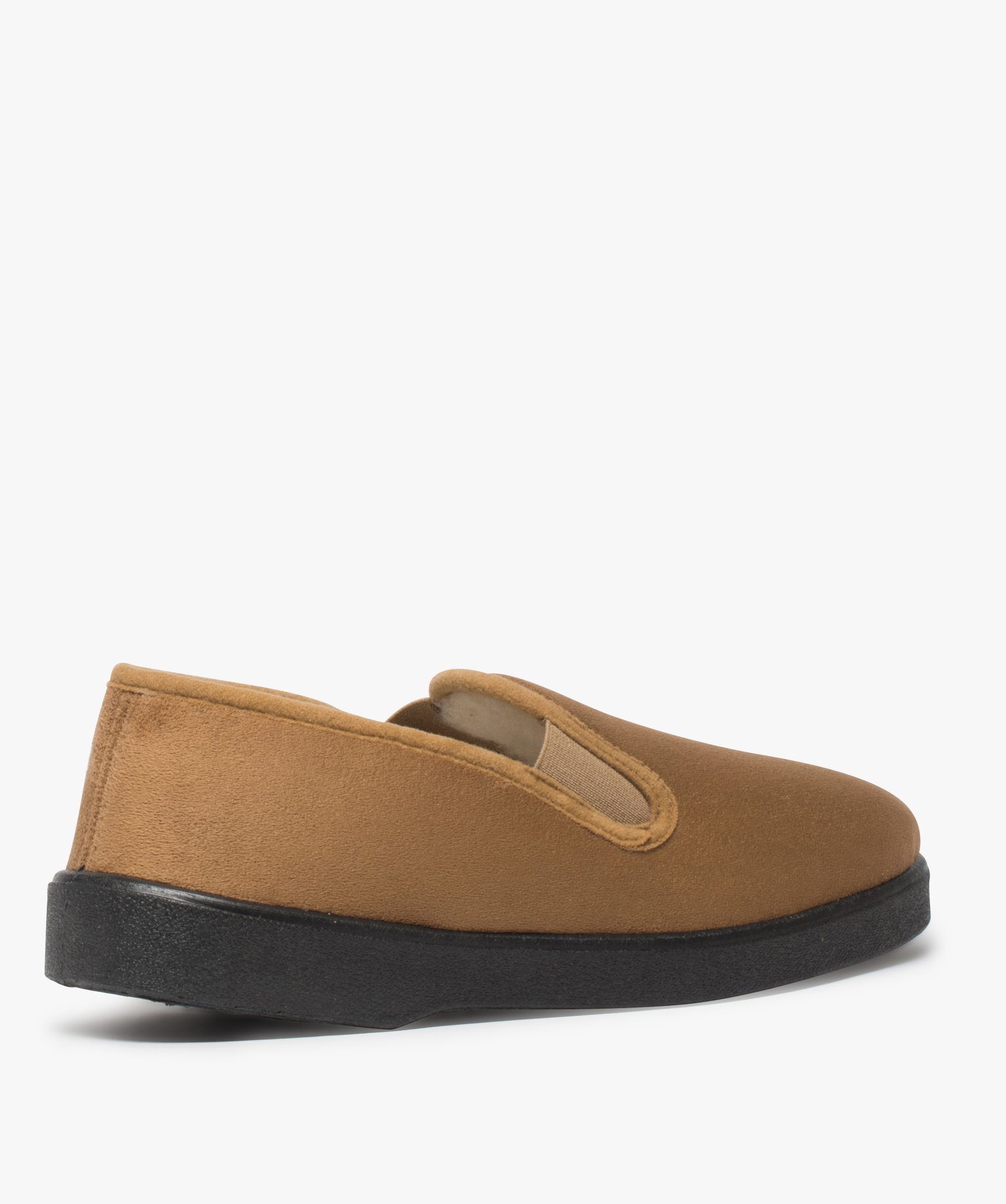 Chaussons homme unis avec doublure chaude camel | GEMO