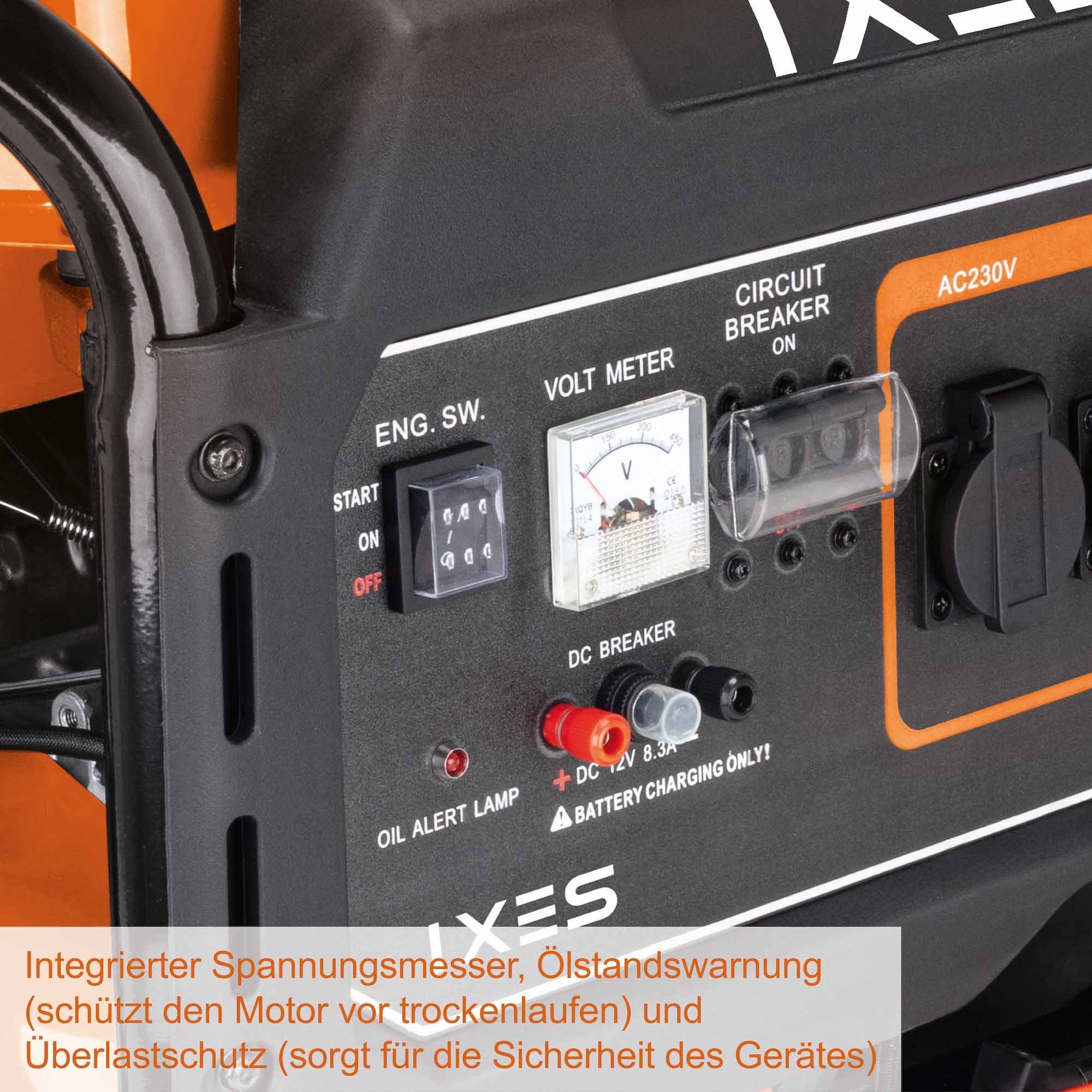 Scheppach Stromerzeuger IXES Benzin AVR Stromerzeuger Generator Notstromaggregat 5400W 400V, 9 in kW