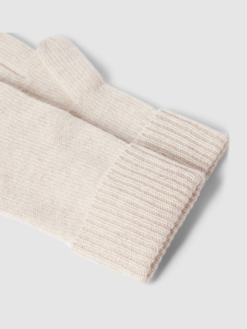 Handschuhe aus Kaschmir mit breitem Umschlang in beige meliert