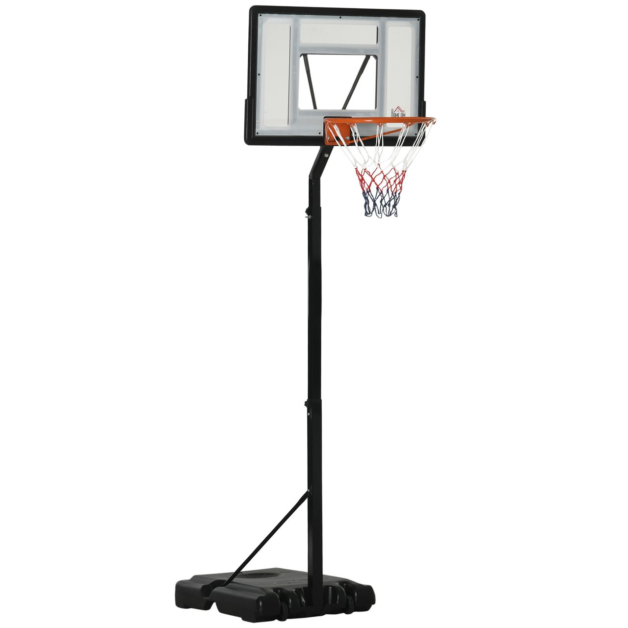 HOMCOM Basketballständer mit Rädern rollbar 260-310 cm höhenverstellbar Basketballkorb mit Ständer geeignet für den Außen- und Innenbereich Stahl Kunststoff Schwarz
