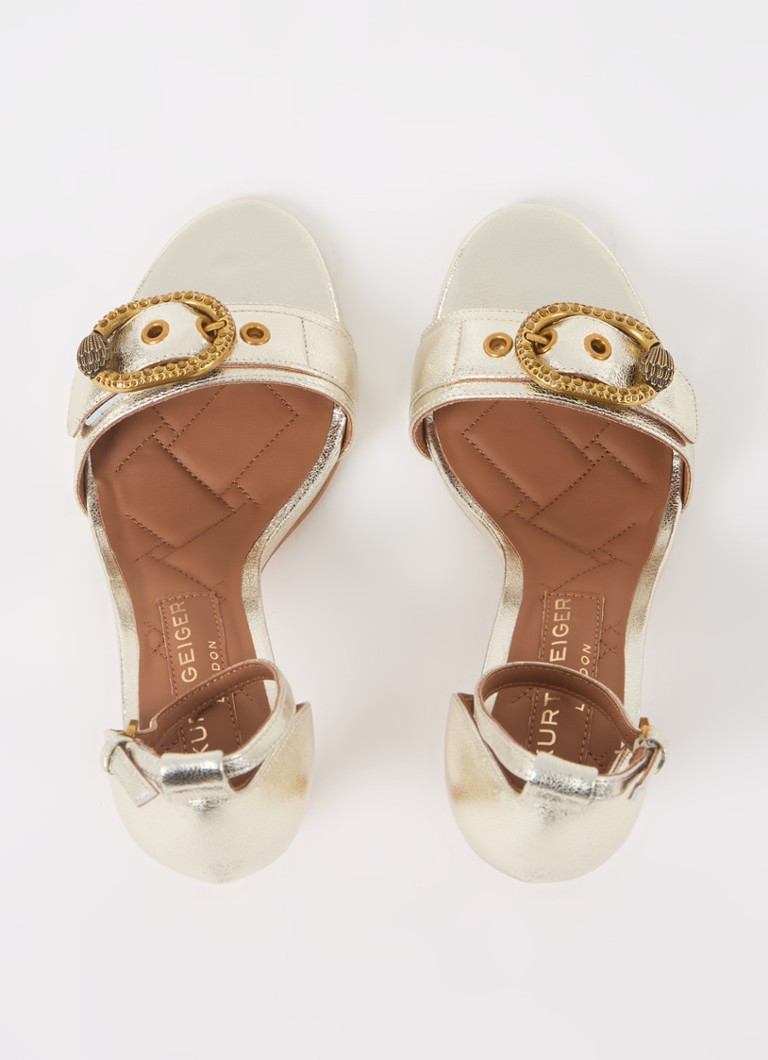 Sandale Kurt Geiger Mayfair din piele cu finisaj metalic