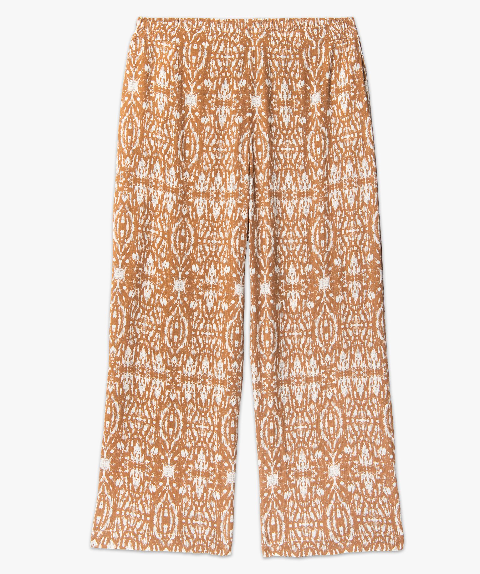 Pantalon femme grande taille imprimé coupe large imprime | GEMO