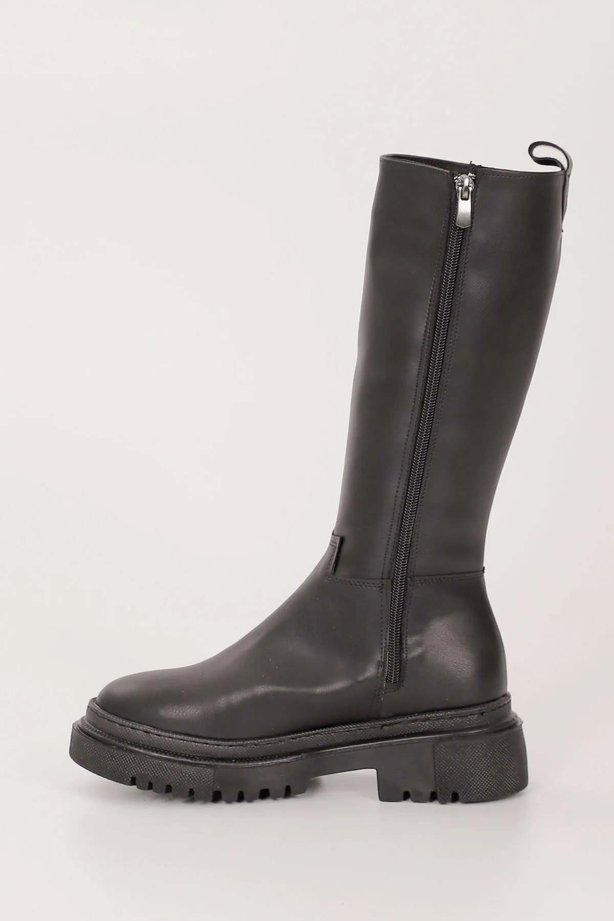 GÖNDERİ(R)  SCHWARZE Damen-Tagesstiefel mit runder Zehenpartie und Reißverschluss und Absatz 37520