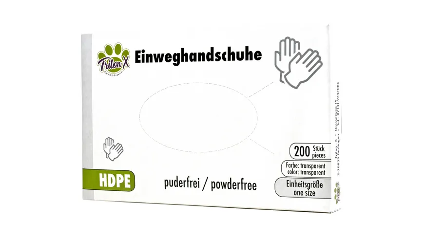 Triton-X Einweghandschuhe Puderfrei HDPE