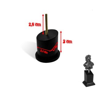 Runder Holzsockel für Büsten 2,5 x 2,5 cm Schwarz