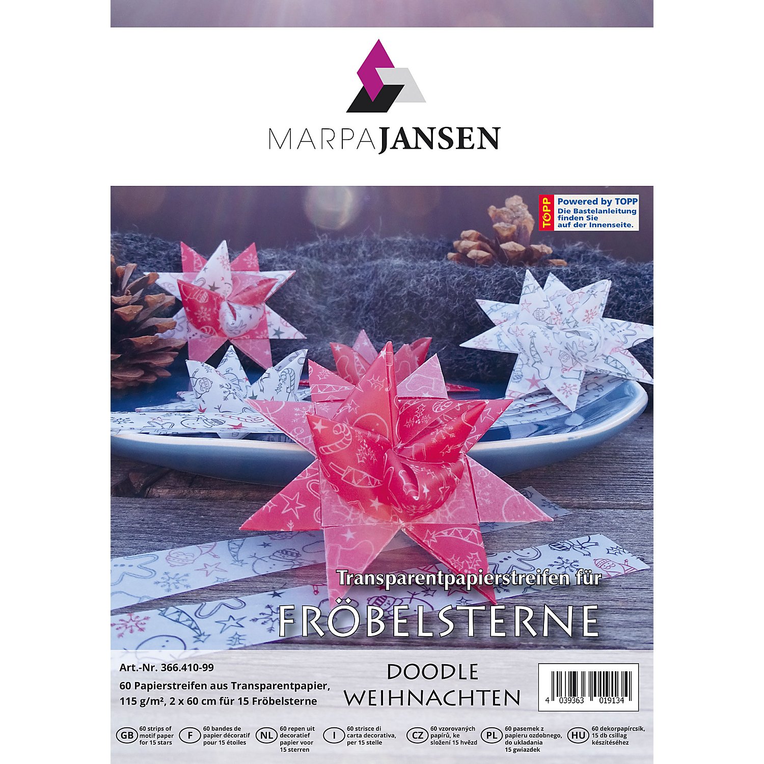 Transparentpapierstreifen-Set Fröbelsterne 