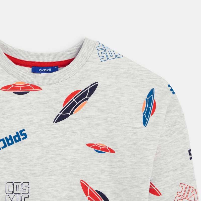 Sweat-shirt imprimé blanc garçon