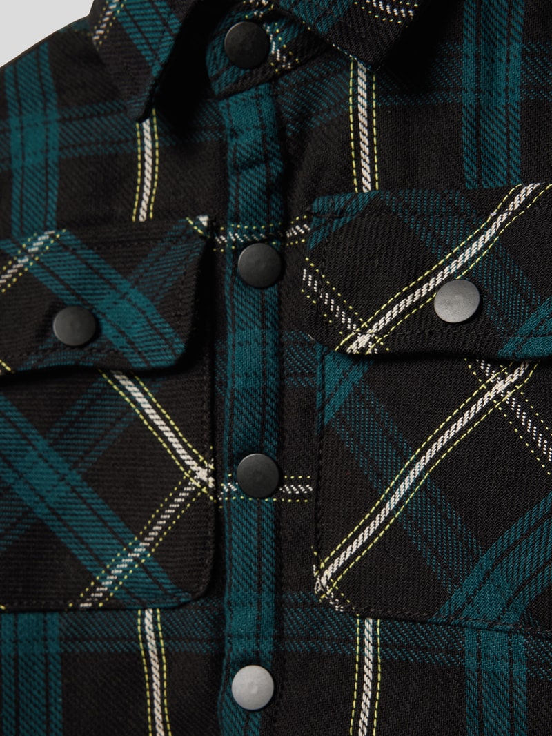 Hemdjacke mit Tartan-Karo Modell 'DARREN' in schwarz