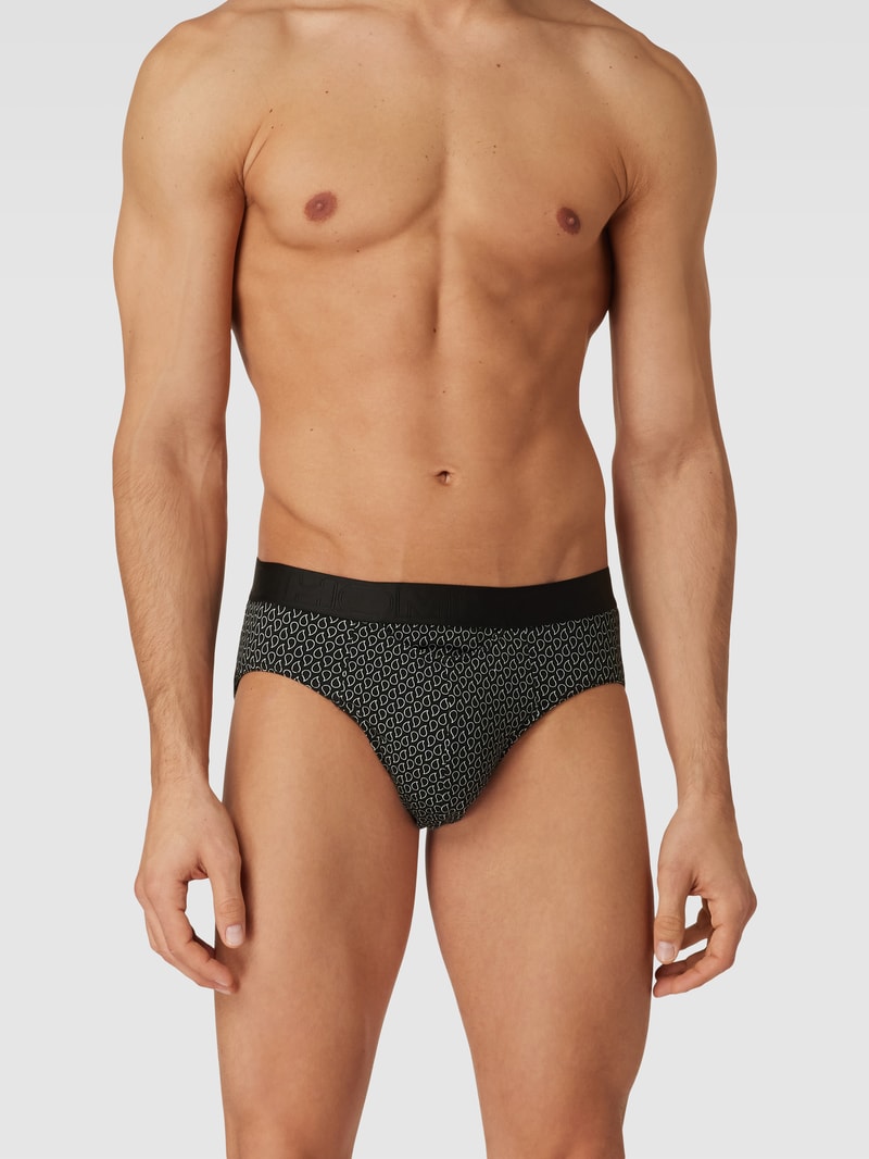 Slip mit Allover-Muster Modell 'Akita' in schwarz