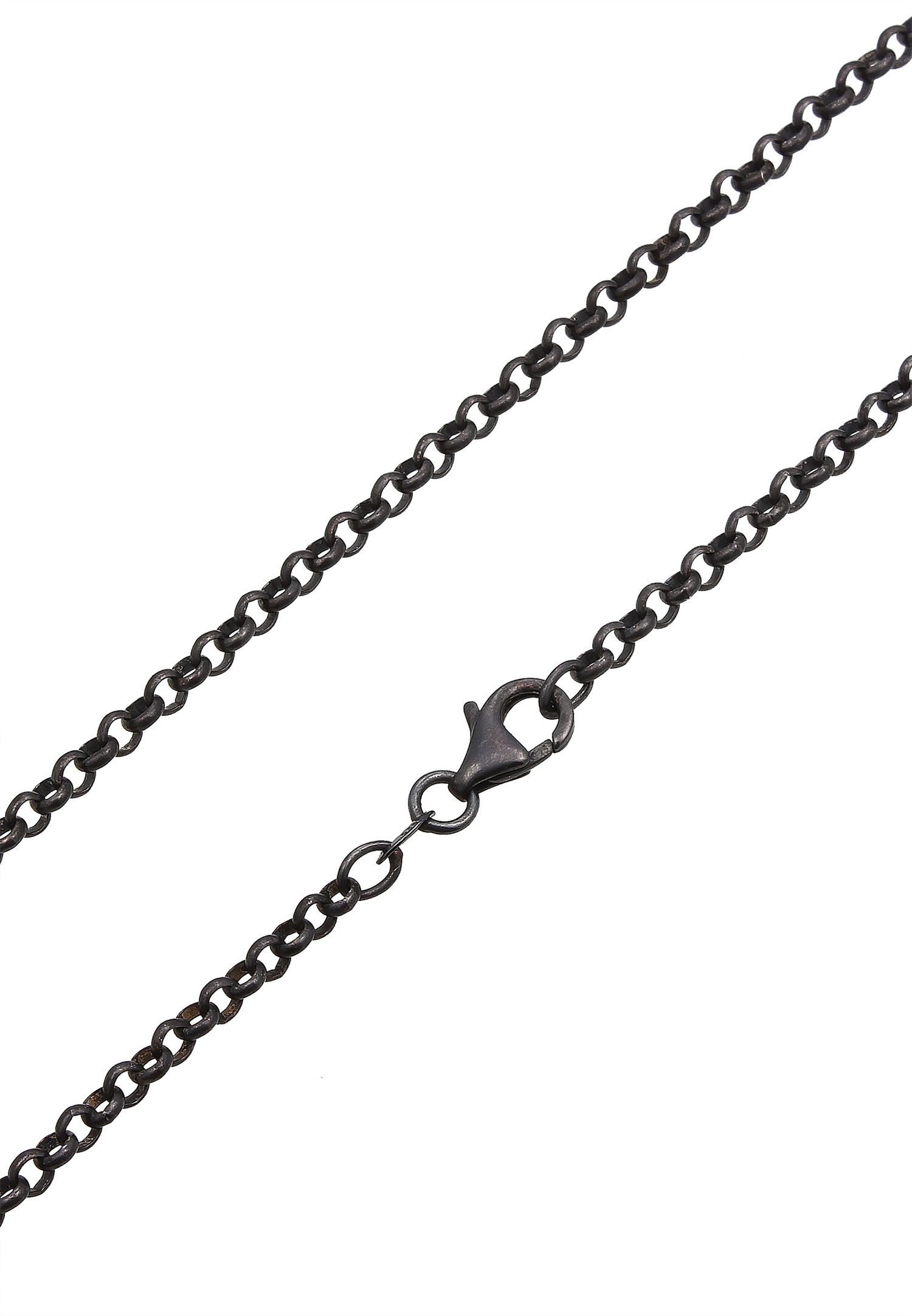 Collar para hombre KUZZOI con colgante de ala en plata de ley 925, acabado oxidado negro y cristales de circonita cúbica.