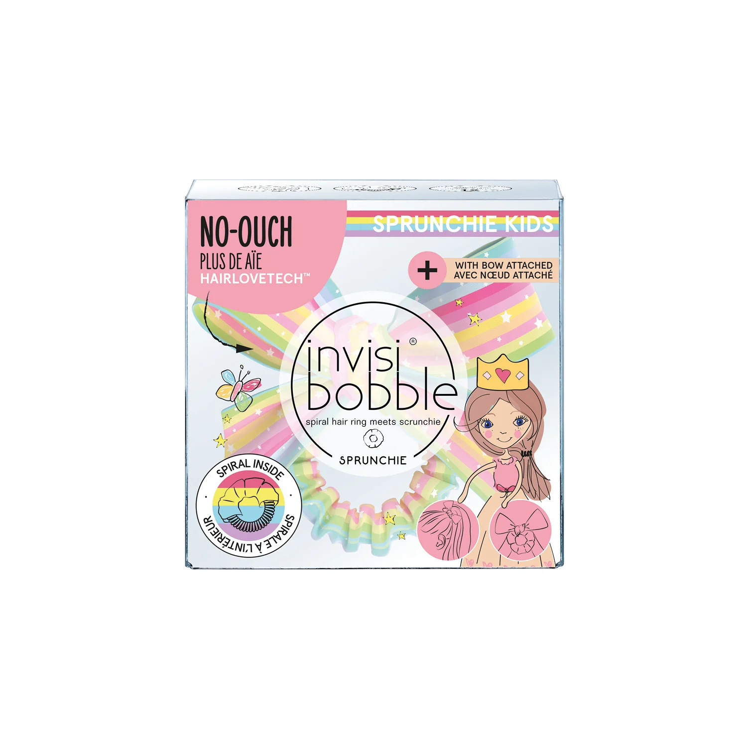 Accesorii pentru copii cu fundă subțire Sprunchie Rainbow - Clame și elastice de păr, Produse pentru copii
