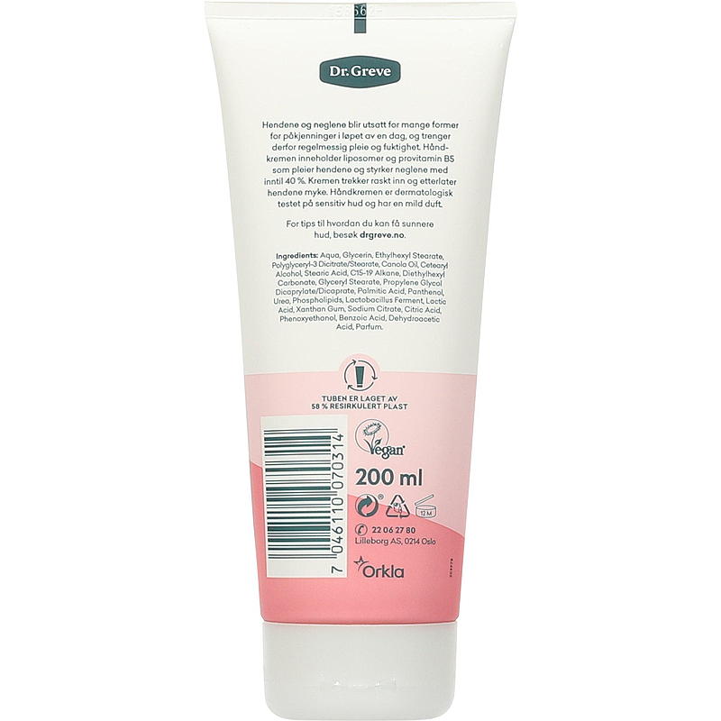 Dr Greve Håndkrem 200 ml Vakre hender, Dr Greve