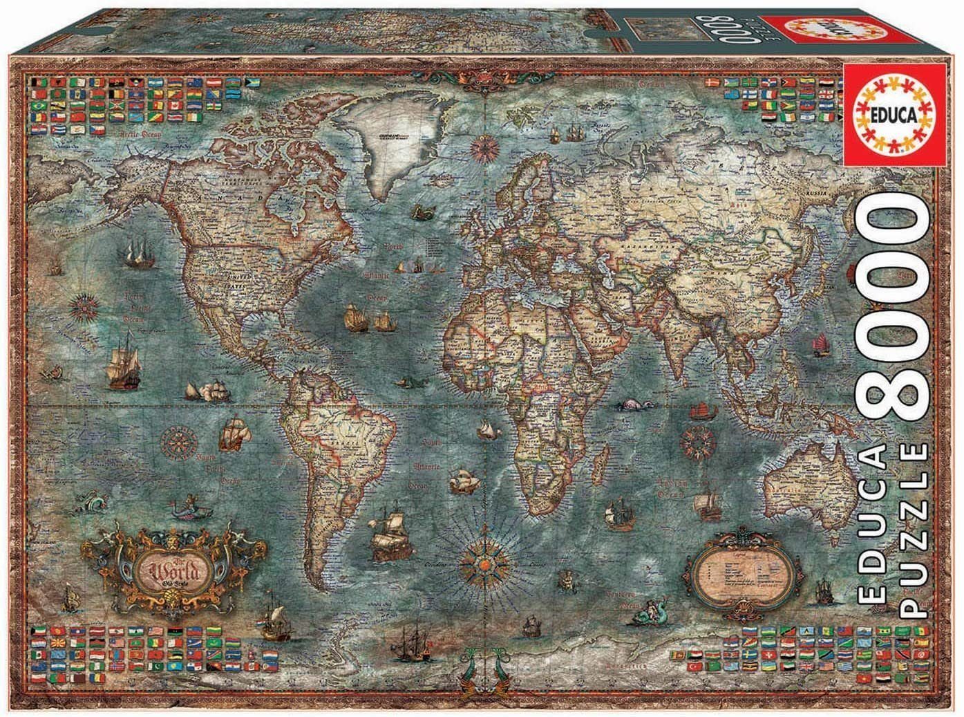 Educa Puzzle HISTORISCHE WELTKARTE, 8000 Puzzleteile, Puzzleteile