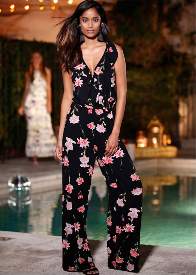 Geblümter Jersey-Jumpsuit