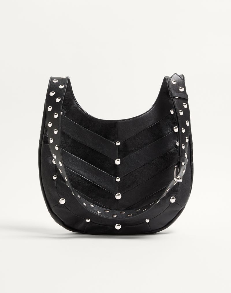 Valentino Garavani Hobo-taske i nappa med chevronmotiv og nitter