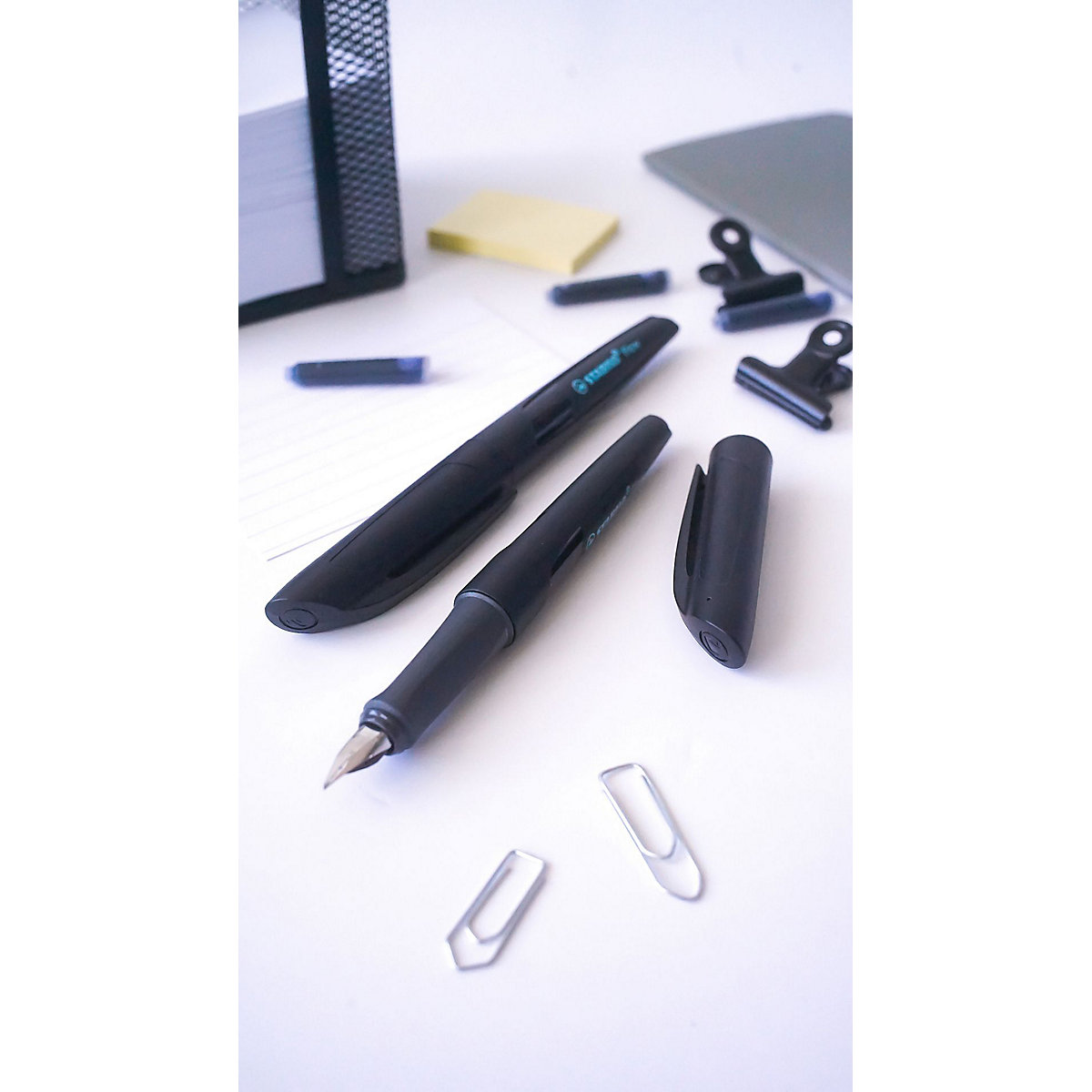 Füllhalter Flow ACTIVE M-Feder schwarz/türkis, inkl. Patrone