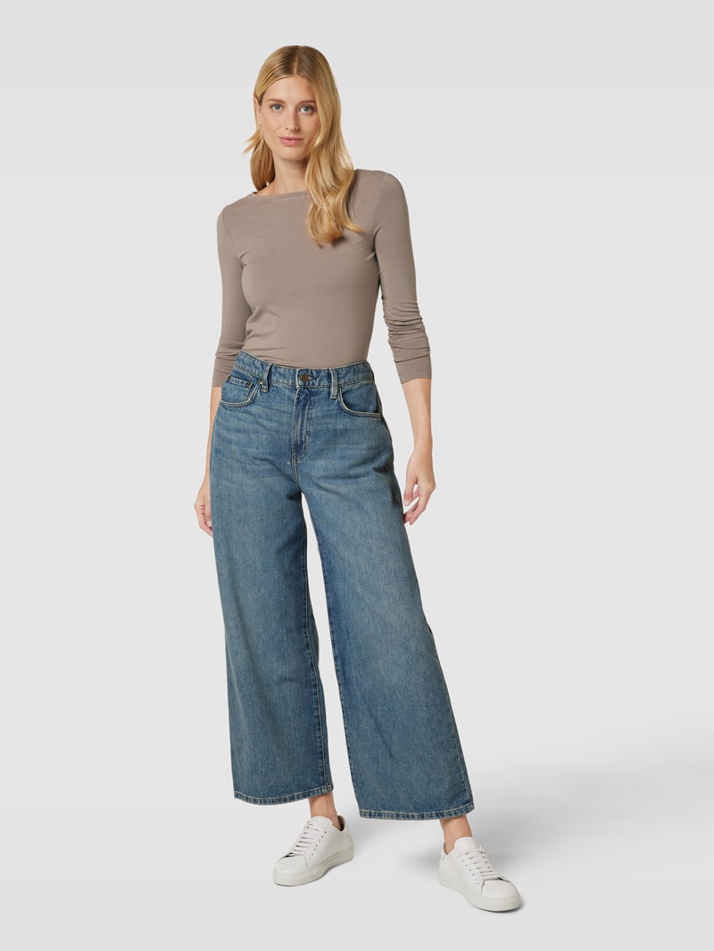 Longsleeve mit U-Boot-Ausschnitt in taupe