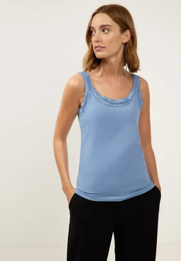 Street One Basic Top mit Spitze