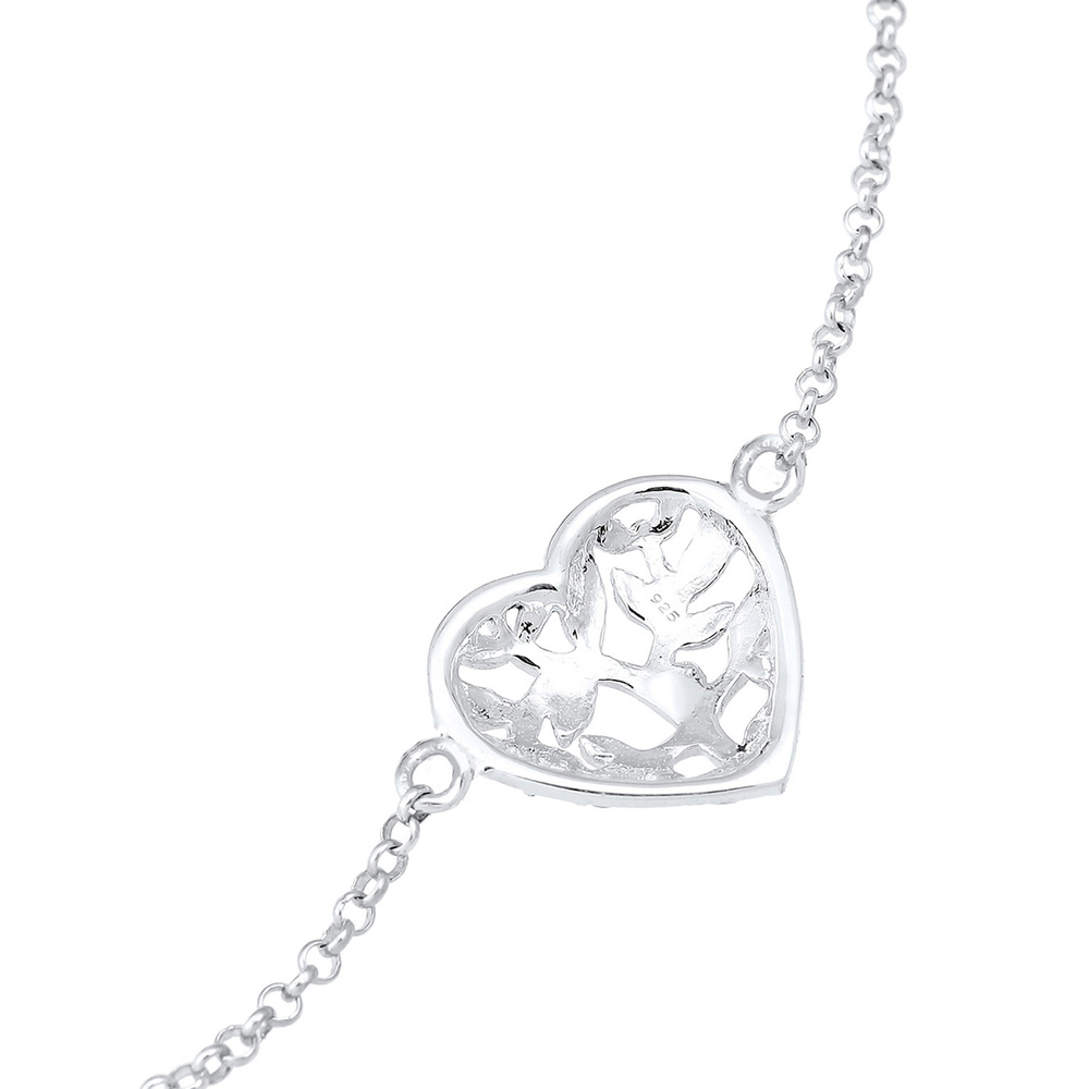 Elli Elli Bracelet Arbre de vie Coeur Feuille Floral   Plaqué Or Rose Argent (925/1000 Bracelet