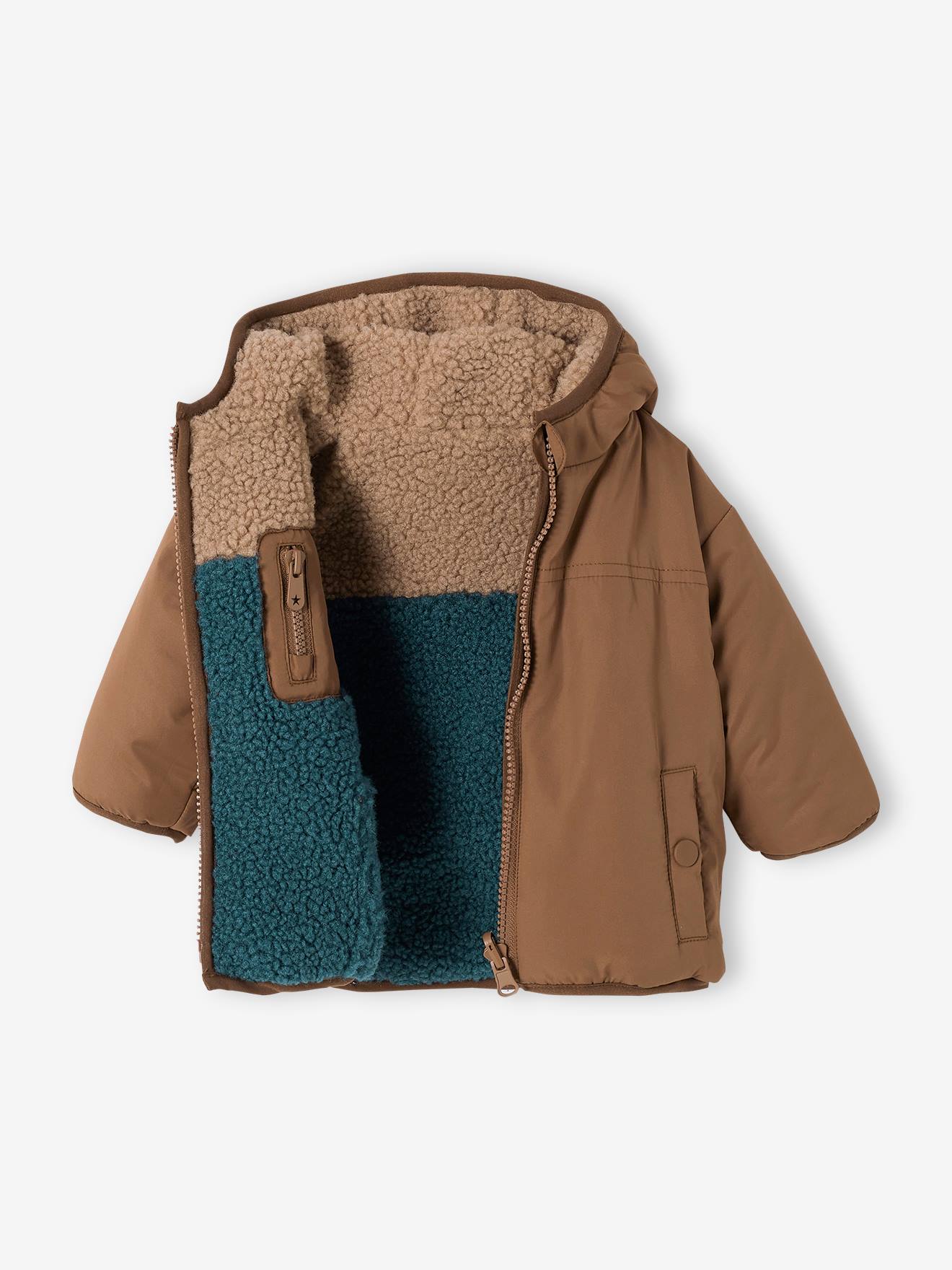 Blouson réversible bébé avec capuche beige