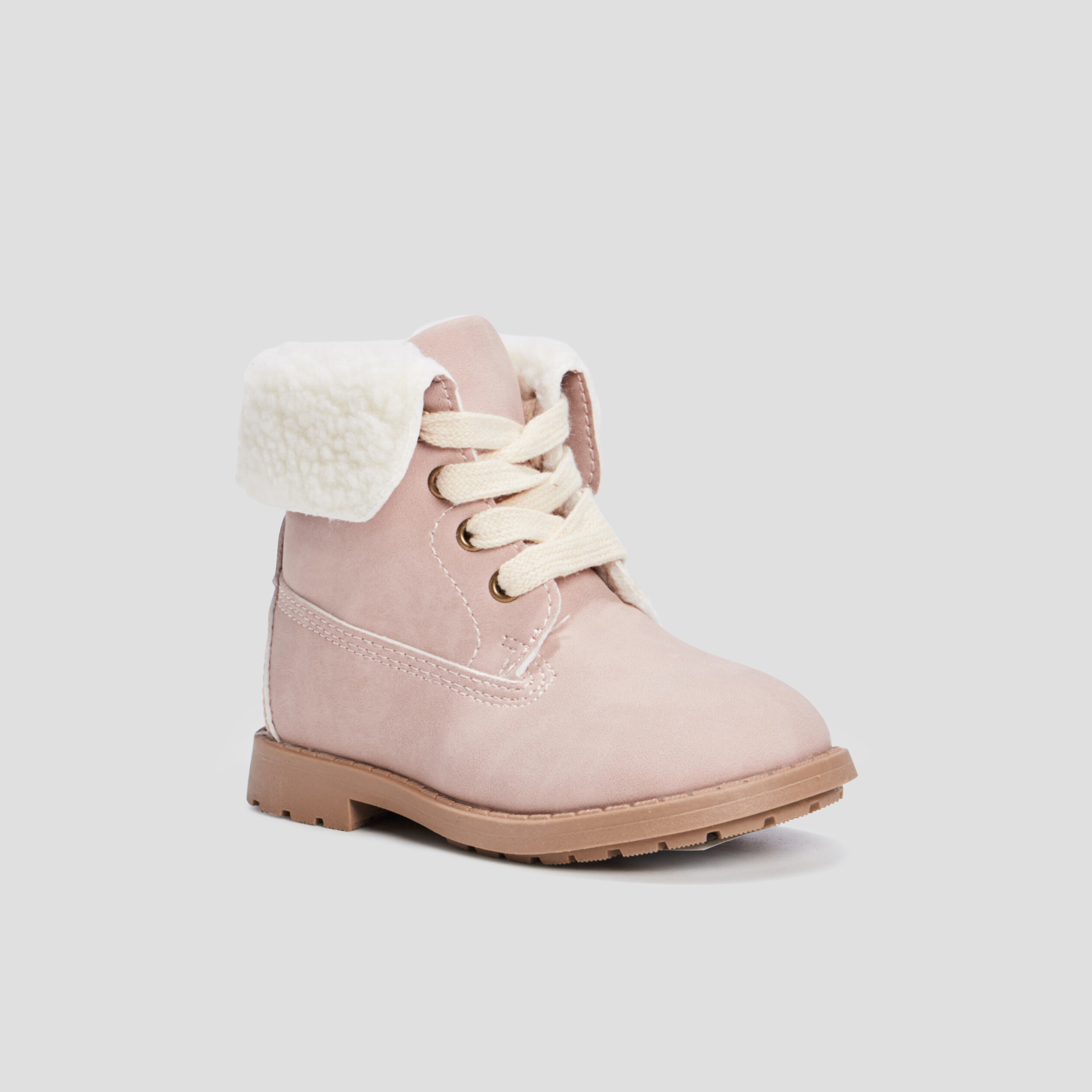 Bottines à fausse fourrure rose bébé fille | La Halle