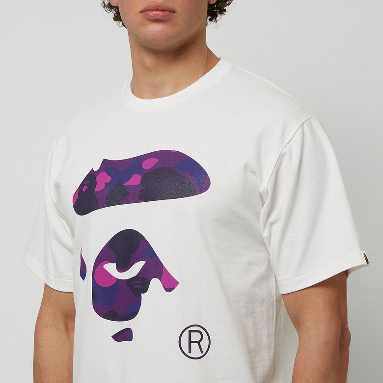 A Bathing Ape Color Camo Ape Face Tee white purple