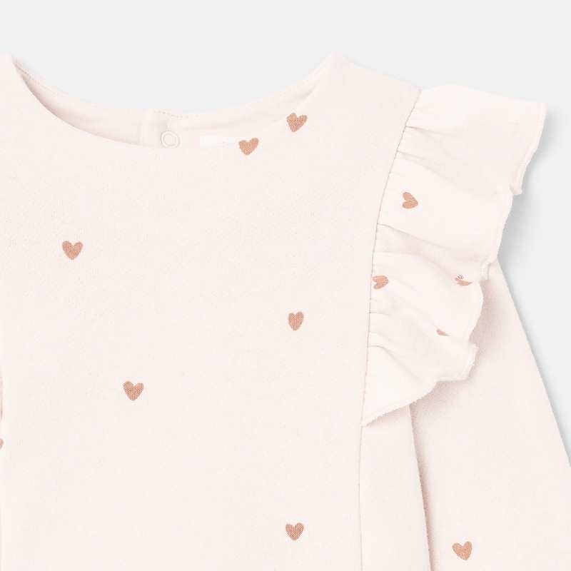 Sweat en molleton à manches volantées rose mixte Absorba