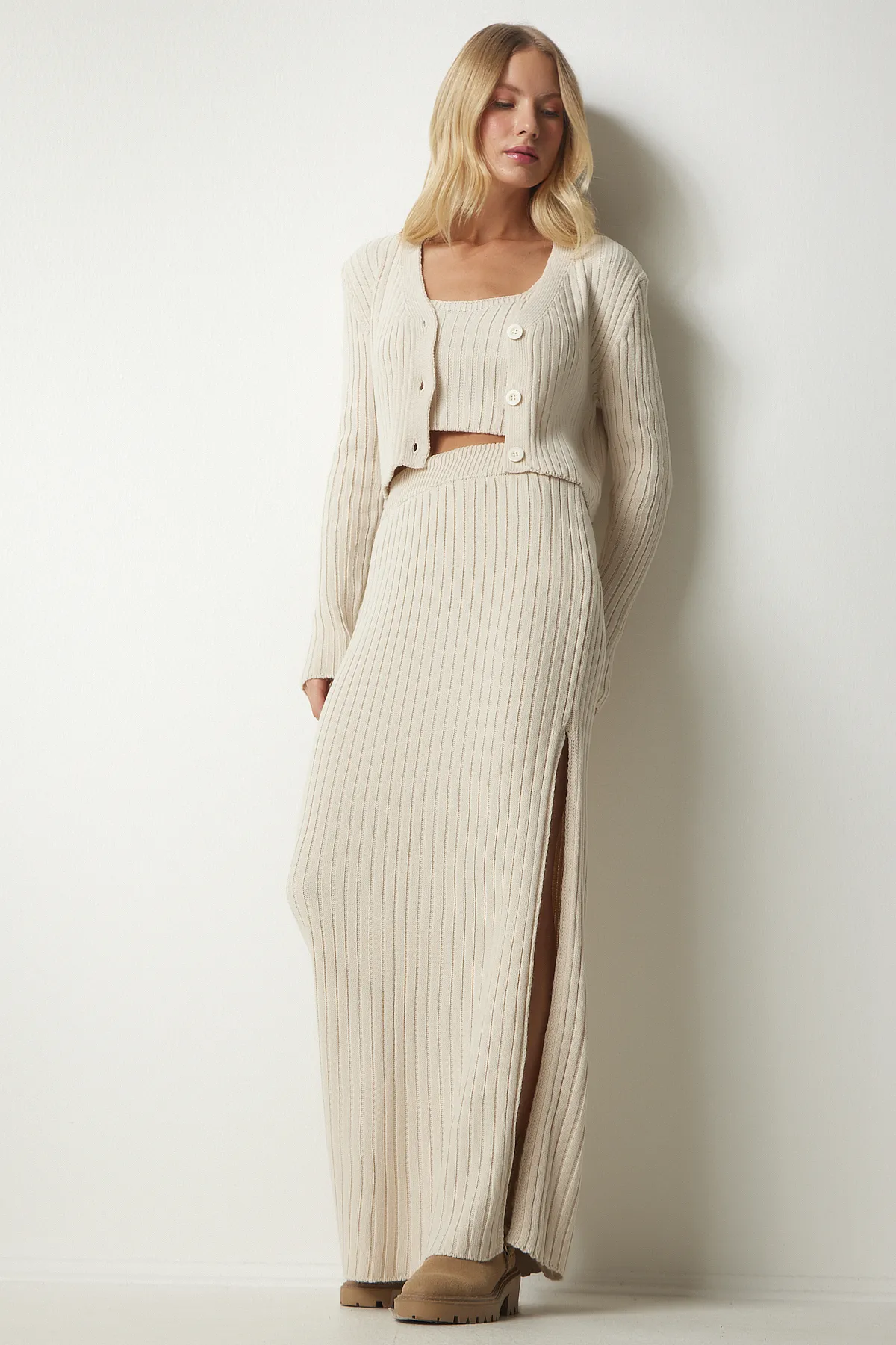 Happiness İstanbul  Zweiteiler - Beige - Regular Fit