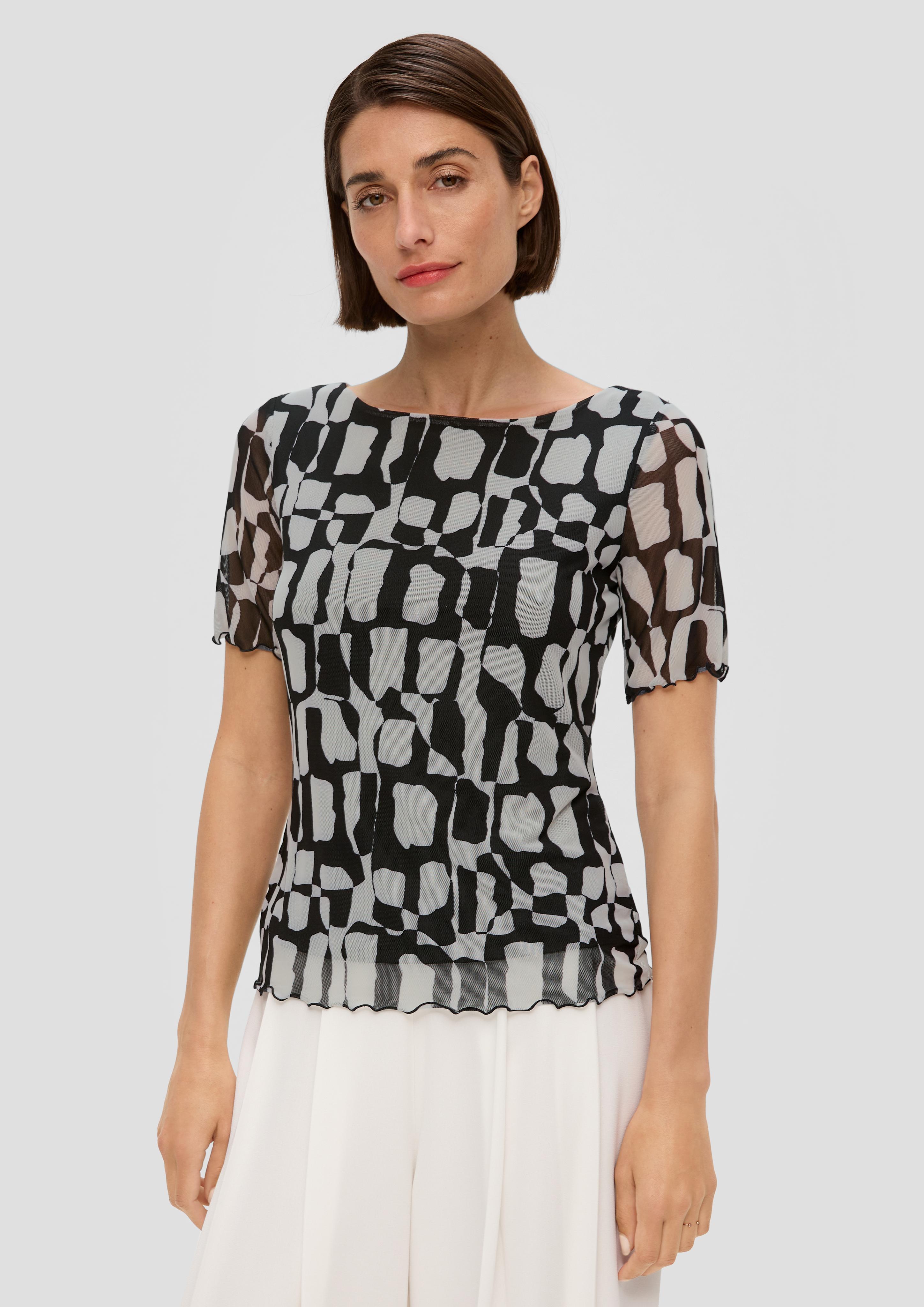 T-Shirt mit Mesh-Overlay  2142290-99A1