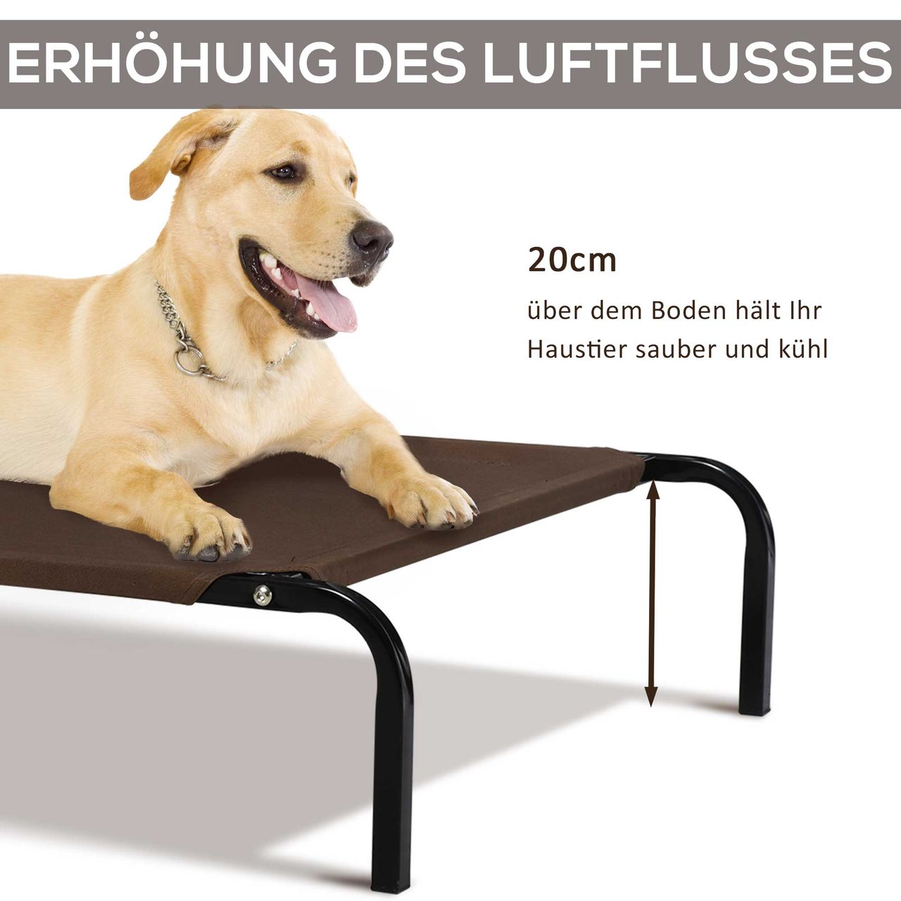 PawHut Hundebett Outdoor Hundeliege Katzenbett Haustierbett mit Ersatzbezug