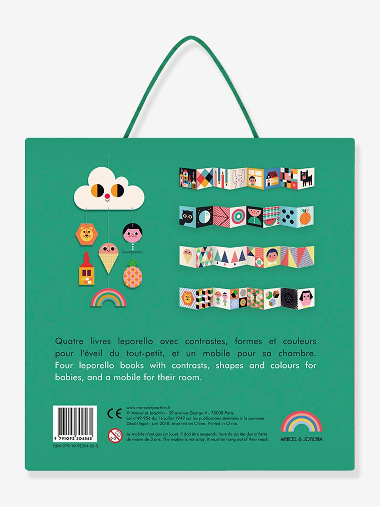 Coffret livres d’éveil + mobile Babybox MARCEL & JOACHIM blanc