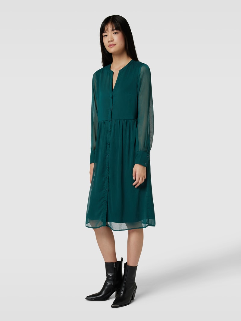 Midikleid mit Knopfleiste Modell 'FALIA' in dunkelgrün