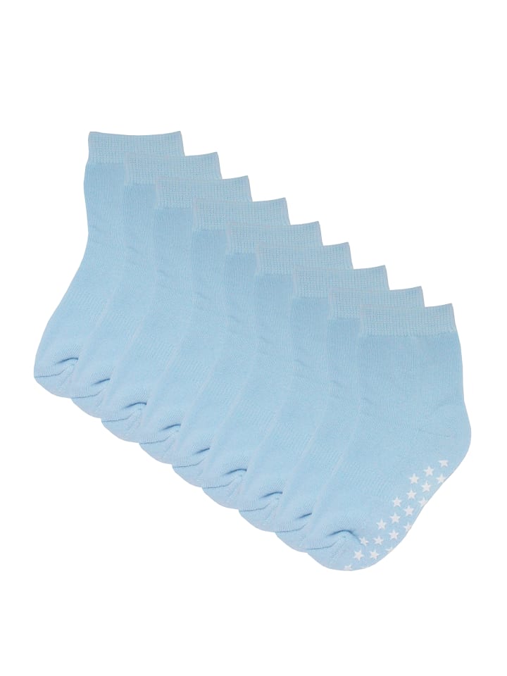 Yalion 9er Pack Antirutschsocken Halbplüsch in Blau günstig kaufen