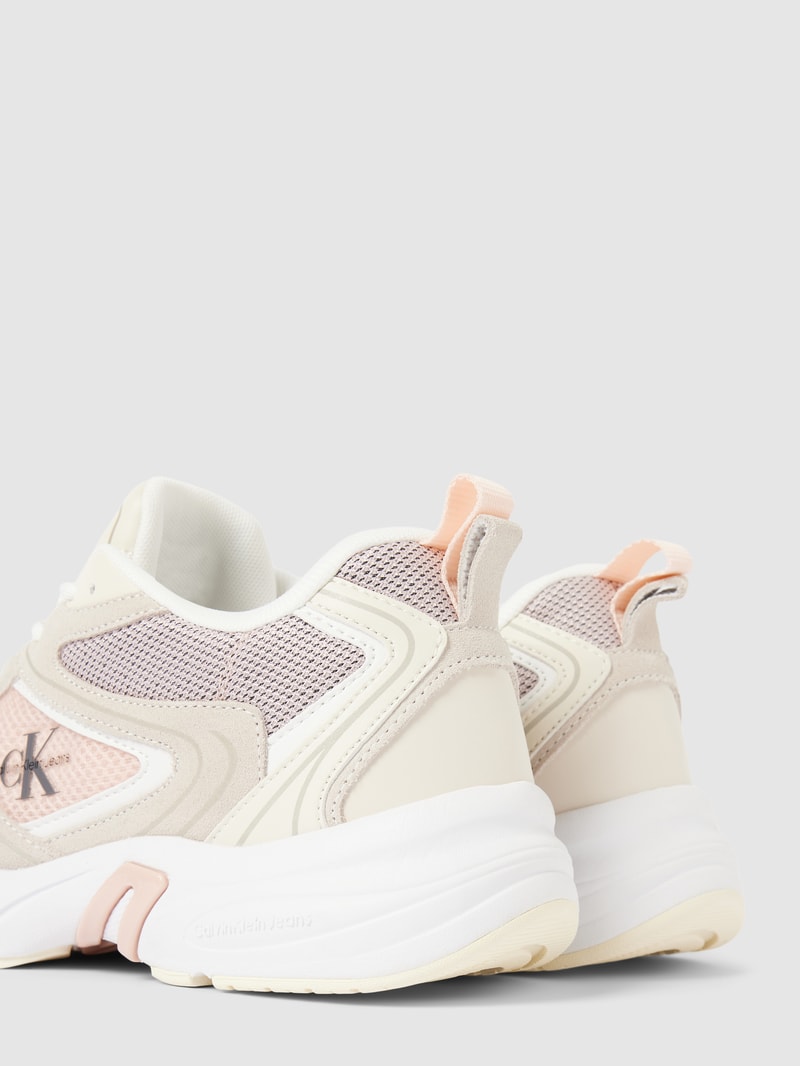 Chunky Sneaker mit Label-Details Modell 'RETRO TENNIS' in hellrosa