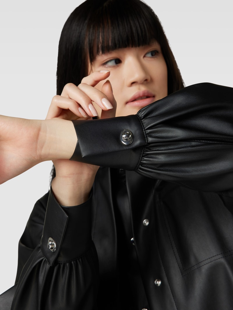Blazer in Leder-Optik Modell 'Bokasa' in schwarz