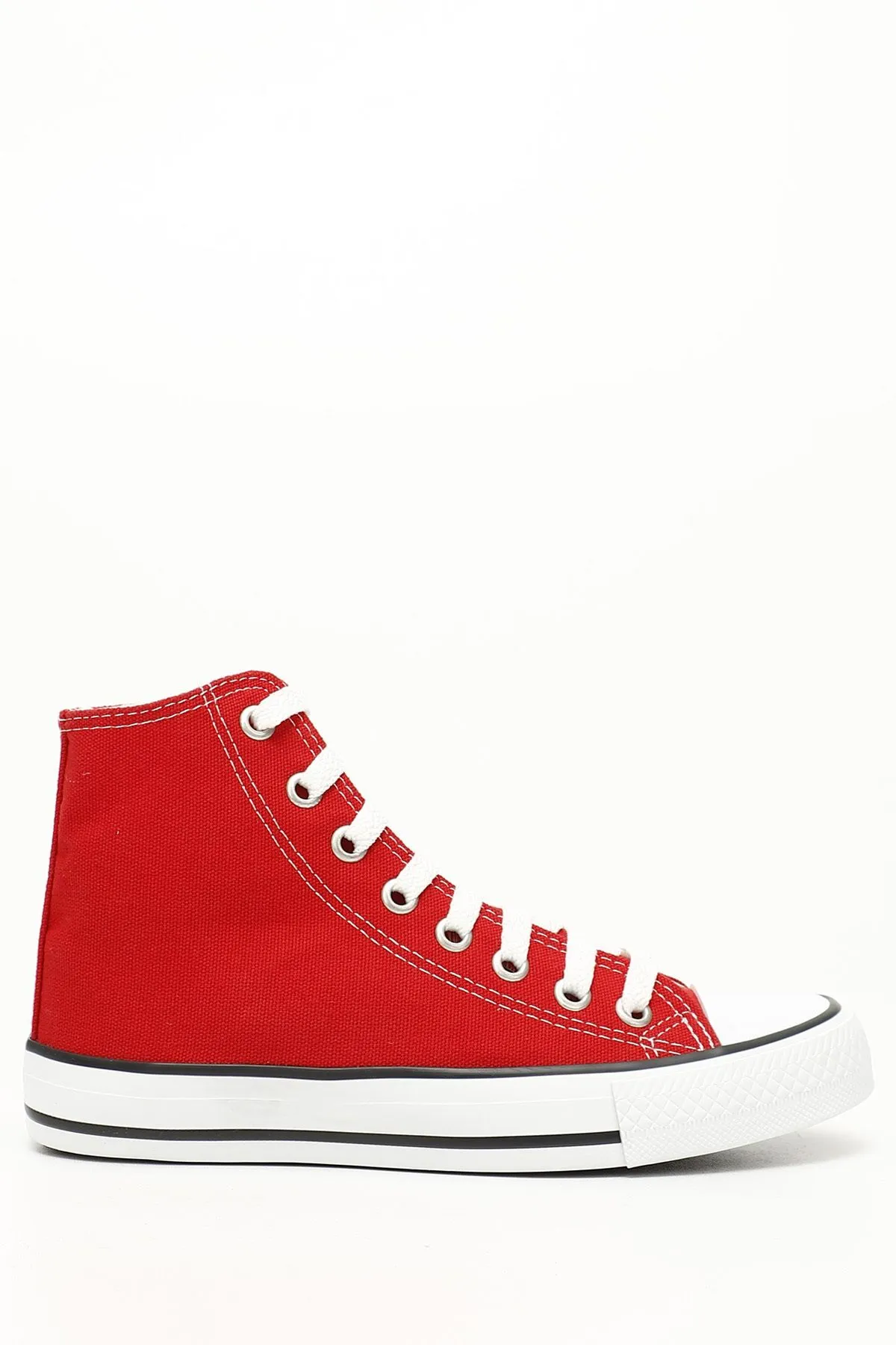 GÖNDERİ(R)  Rote Leinen-Schnür-Damen-Sportstiefel für den täglichen Gebrauch, Leinen-Sneaker mit flacher Sohle 35777