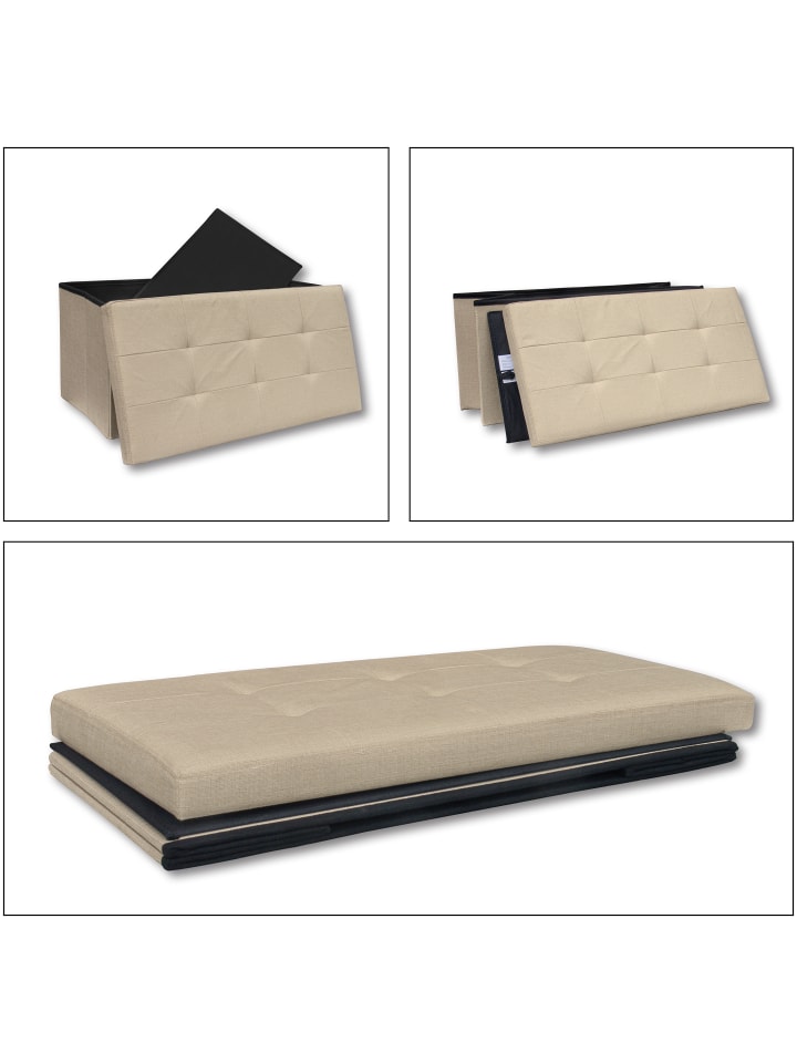 VCM  Stoff Sitztruhe Sitzbank Aufbewahrungsbox Boxas in Creme günstig kaufen onesize
