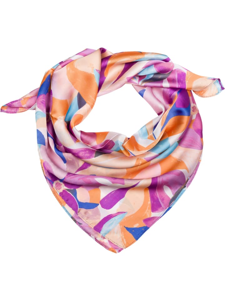 styleBREAKER Halstuch mit Blumen Muster in Violett-Orange-Blau günstig kaufen onesize