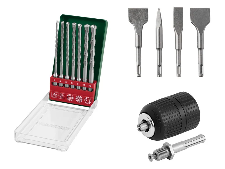 Furadeira de impacto rotativa lubrificada PARKSIDE® SDS com cinzel curto e mandril de liberação rápida