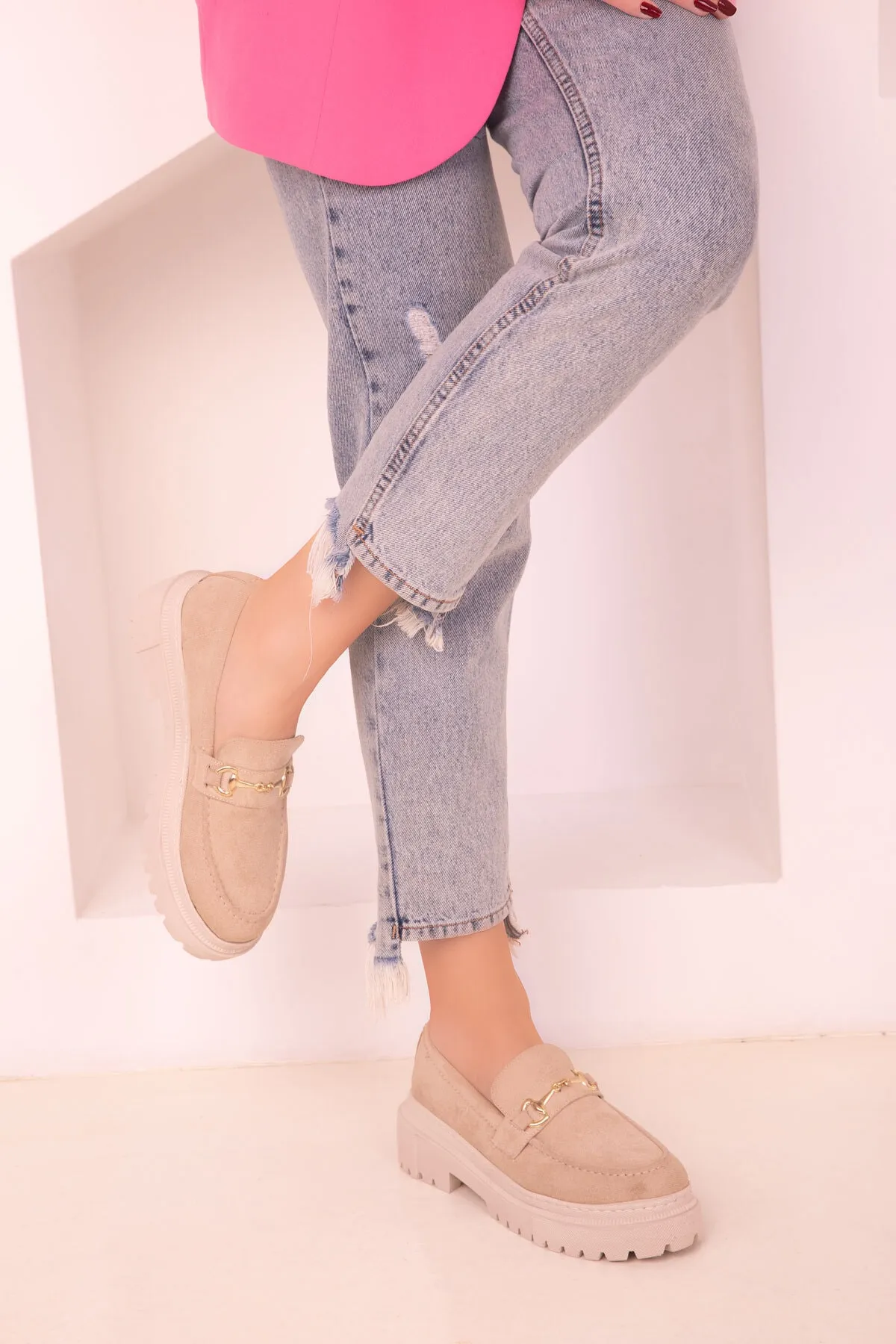 SOHO  Beige Wildleder Damen Freizeitschuhe 17542
