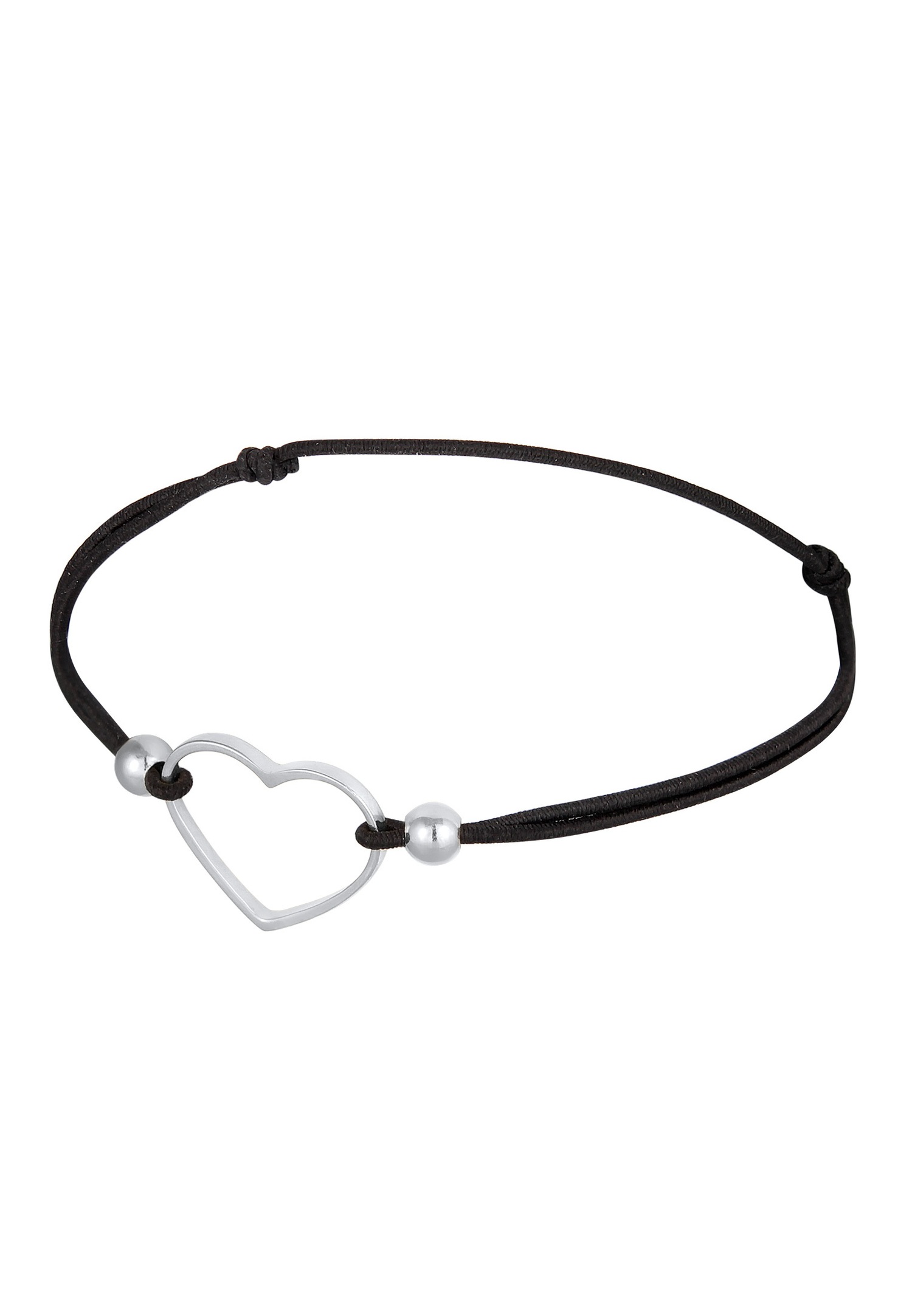 Bracciale da donna Elli con ciondolo a forma di cuore e fascia elastica in argento sterling 925.