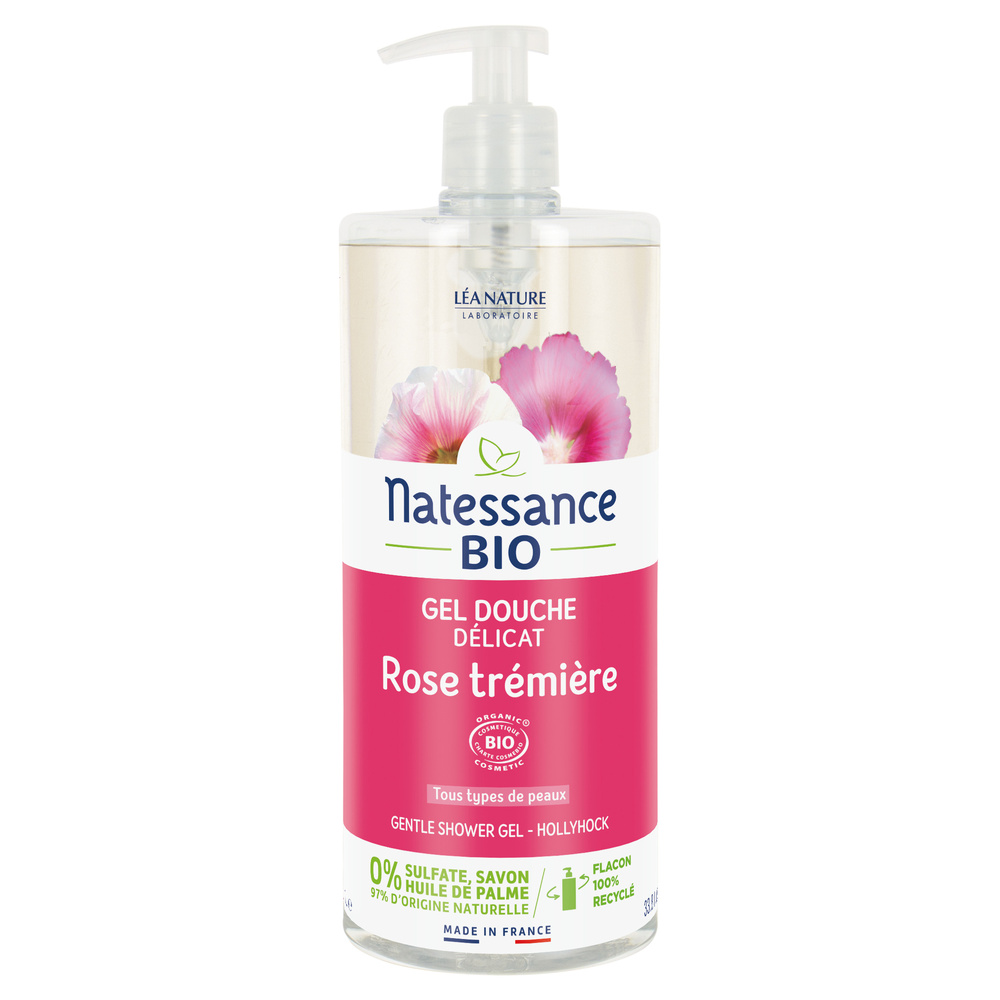 natessance Gel douche douceur Rose trémière Gel douche
